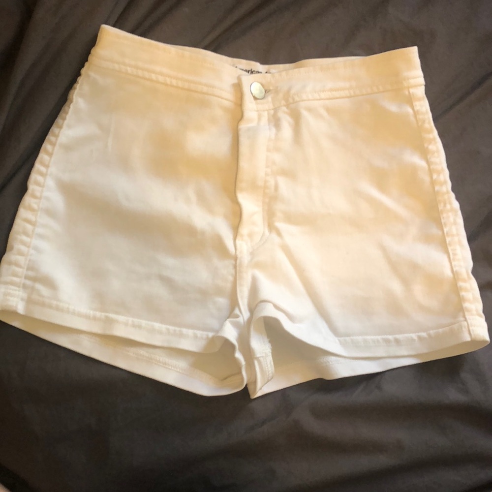 American Apparel stretch Jean shorts, white. Size S.
